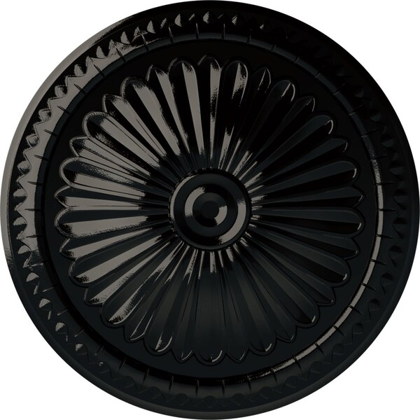 Ekena Millwork Alexa Ceiling Medallion (Fits Canopies up to 3"), Hand-Painted Black Pearl, 15"OD x 1 3/4"P CM14AXBPS - main